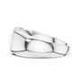 Modern Bow-style Geometric Ring with Round Moissanite Pavé Accents