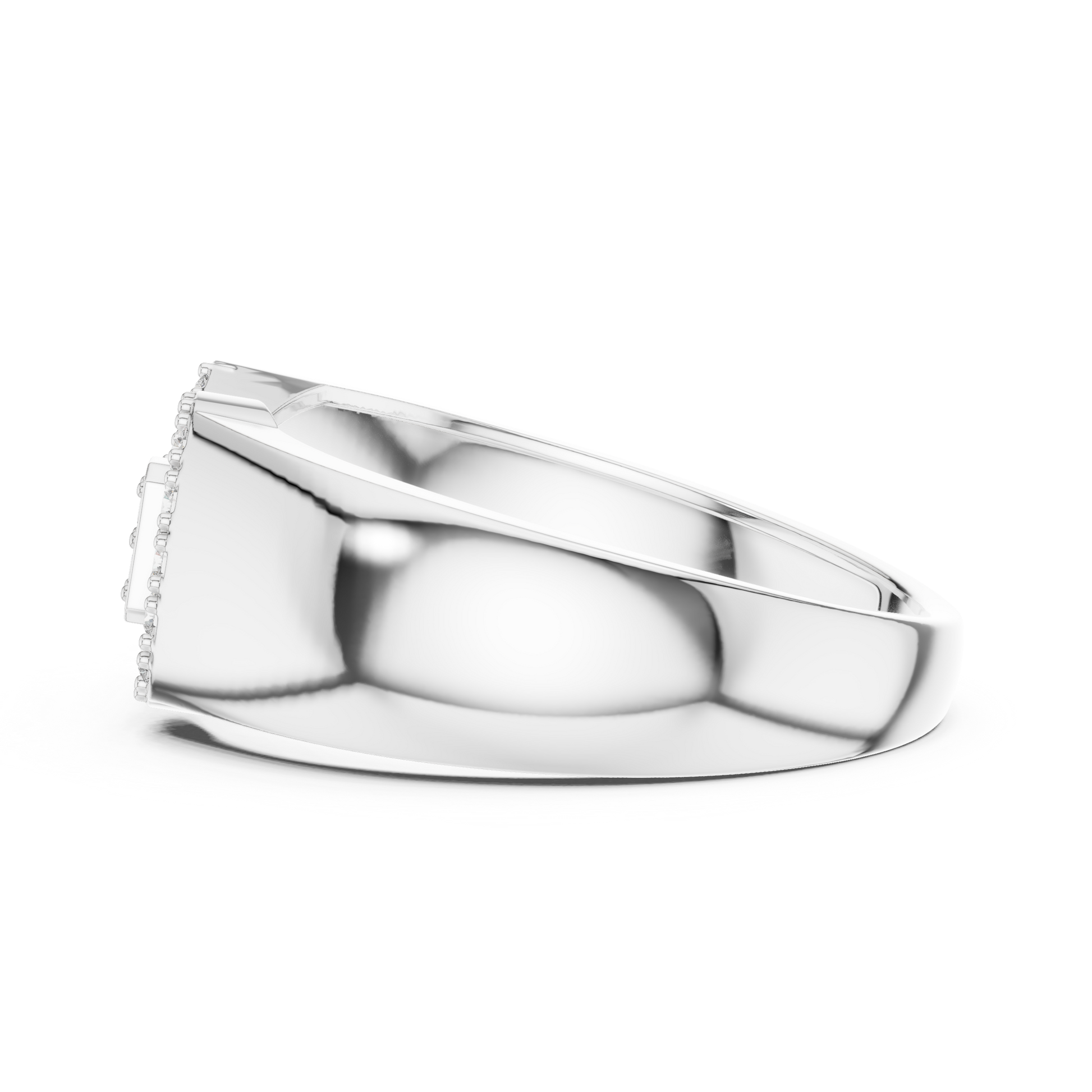 Modern Bow-style Geometric Ring with Round Moissanite Pavé Accents