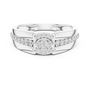 Men’s Raised Halo Round Moissanite Statement Ring in 925 Sterling Silver