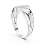 Premium Men's Multi-stone Cluster Signet Ring in Sterling Silver