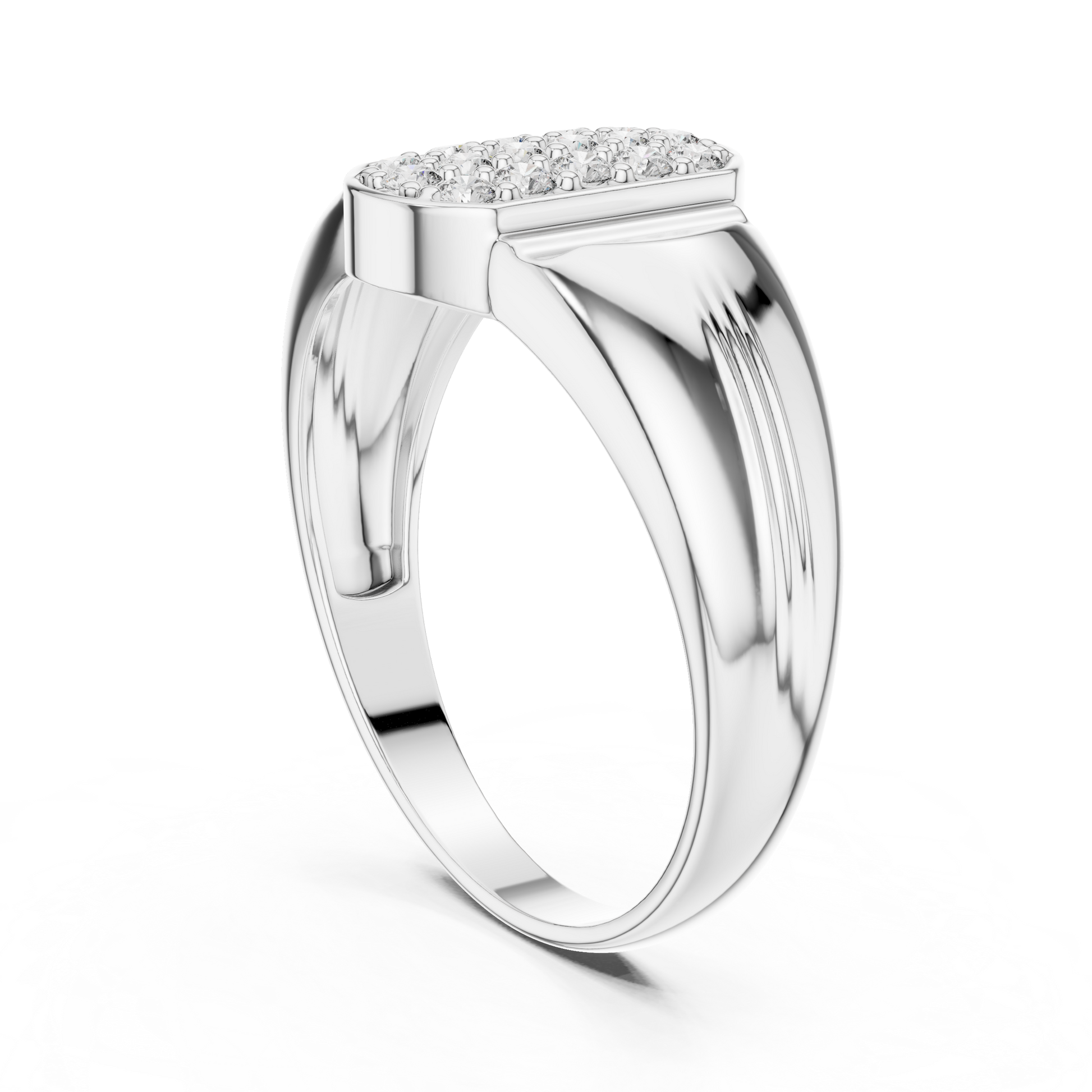 Premium Men's Multi-stone Cluster Signet Ring in Sterling Silver