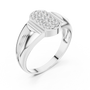 Premium Men's Multi-stone Cluster Signet Ring in Sterling Silver