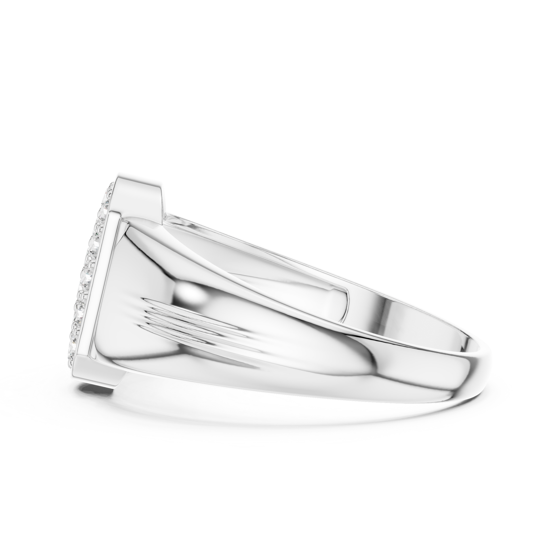 Premium Men's Multi-stone Cluster Signet Ring in Sterling Silver