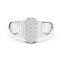 Premium Men's Multi-stone Cluster Signet Ring in Sterling Silver