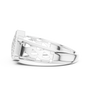 Sterling Silver Men's Signet-style Rhombus Shaped Moissanite Cluster Ring