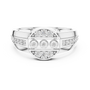 925 Sterling Silver Men's Triple Bezel Set Pavé Cluster Moissanite Statement Ring