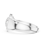 Art Deco Circle & Chevron Halo Cluster Moissanite Statement Ring in Sterling Silver