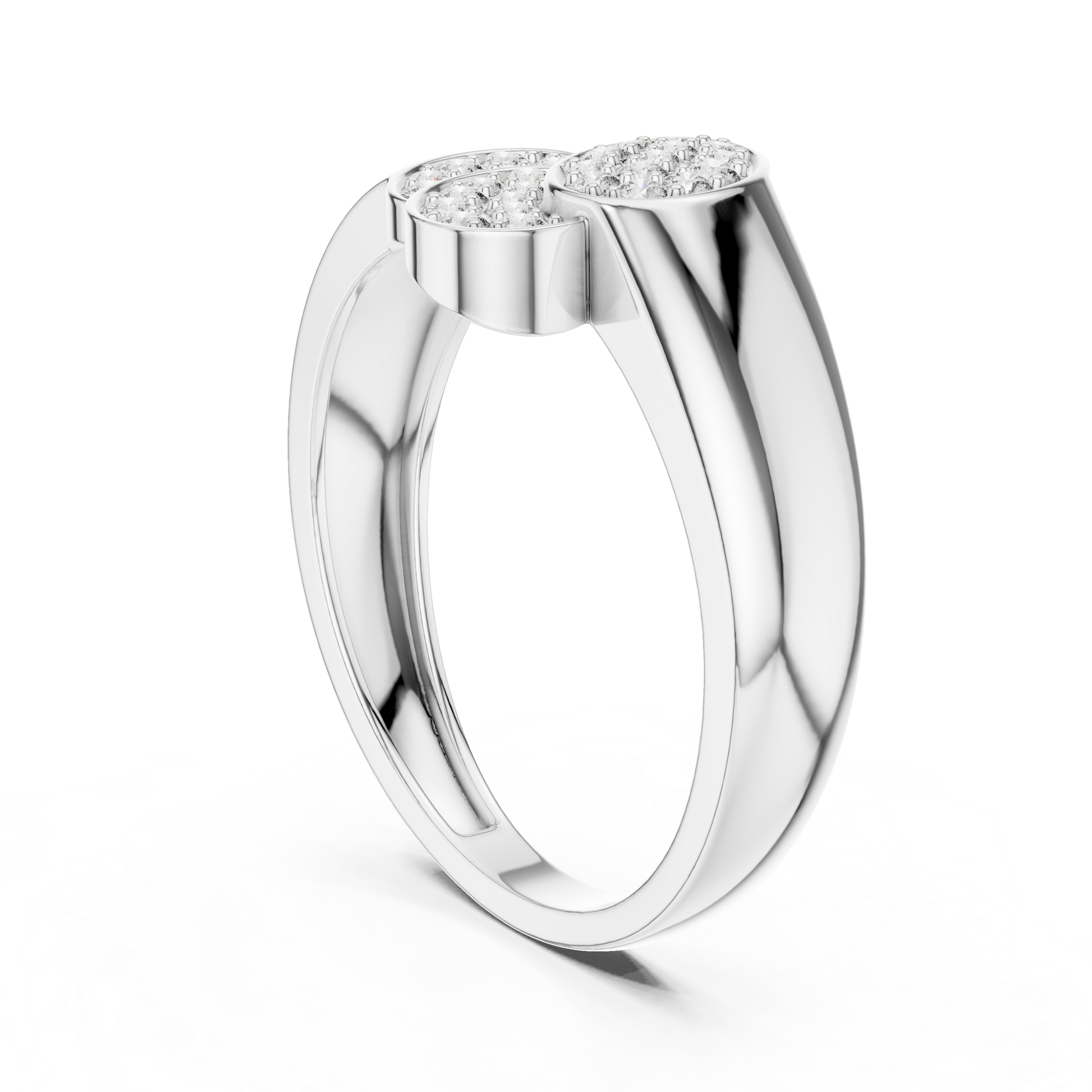 The Overlapping Trio Oval Cluster Moissanite Ring in Sterling Silver