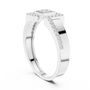 Men's Sterling Silver Geometric Interlocking Square Moissanite Cluster Ring