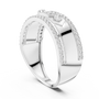 925 Sterling Silver Geometric Accented Moissanite Band Statement Ring