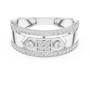 925 Sterling Silver Geometric Accented Moissanite Band Statement Ring