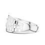 Round Moissanite Diamond Men's Statement Ring with Architectural Grid Design
