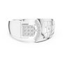 Round Moissanite Diamond Men's Statement Ring with Architectural Grid Design