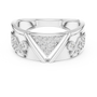 Sterling Silver Round Moissanite Triangle Geometric Statement Men's Anniversary Ring