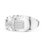925 Sterling Silver Geometric Chain-Link Moissanite Statement Wedding Band for Men