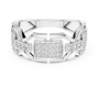 925 Sterling Silver Geometric Chain-Link Moissanite Statement Wedding Band for Men