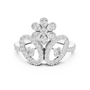 925 Sterling Silver Moissanite Flower Tiara Cocktail Ring for Women