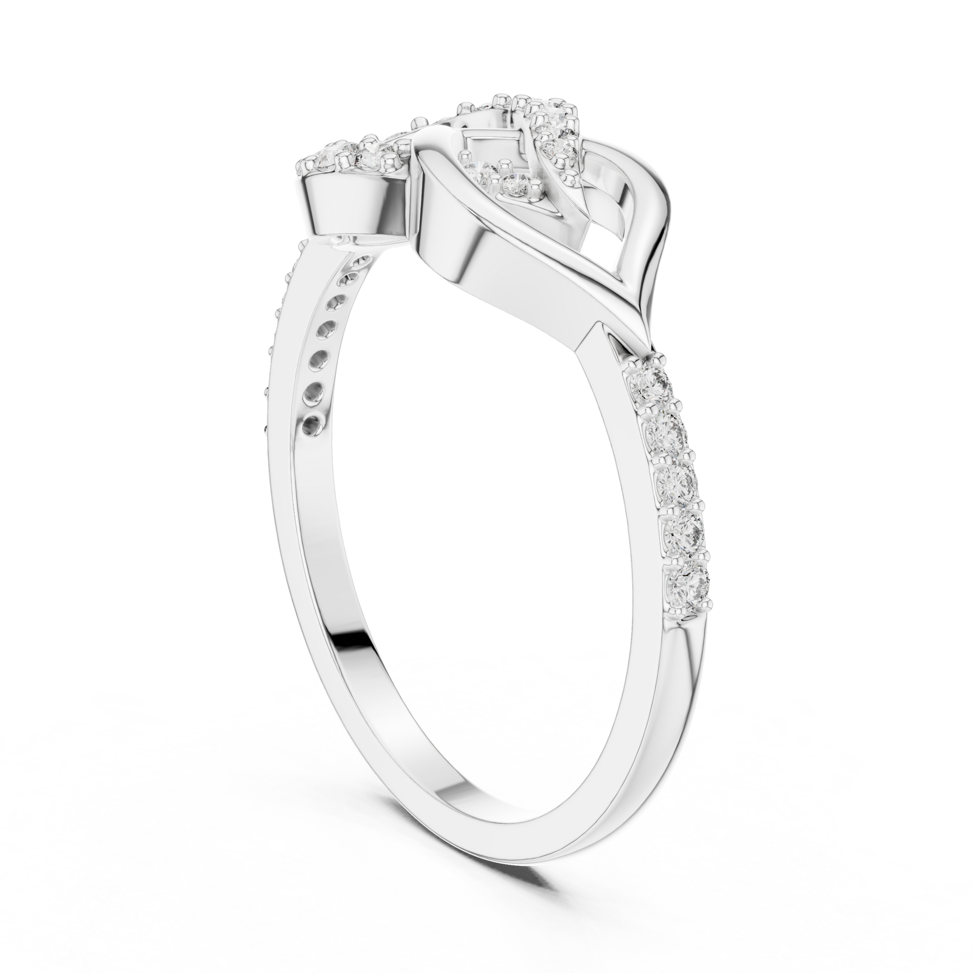 925 Sterling Silver Interlocking Infinity Loop Marquise Statement Eternity Ring