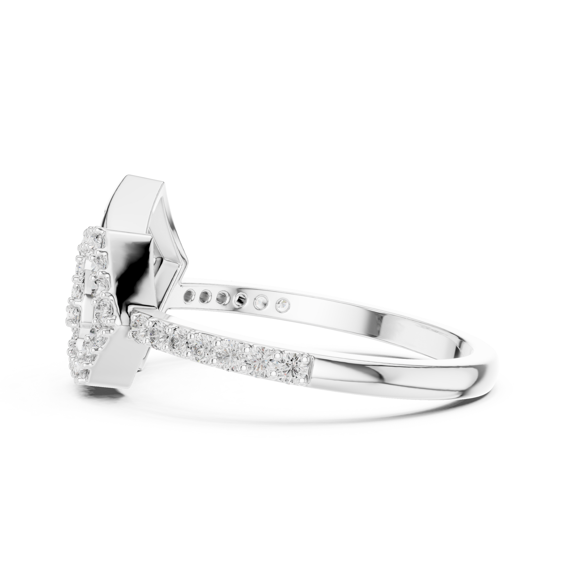 The Interlocking Geometric Duo Statement Moissanite Sterling Silver Ring
