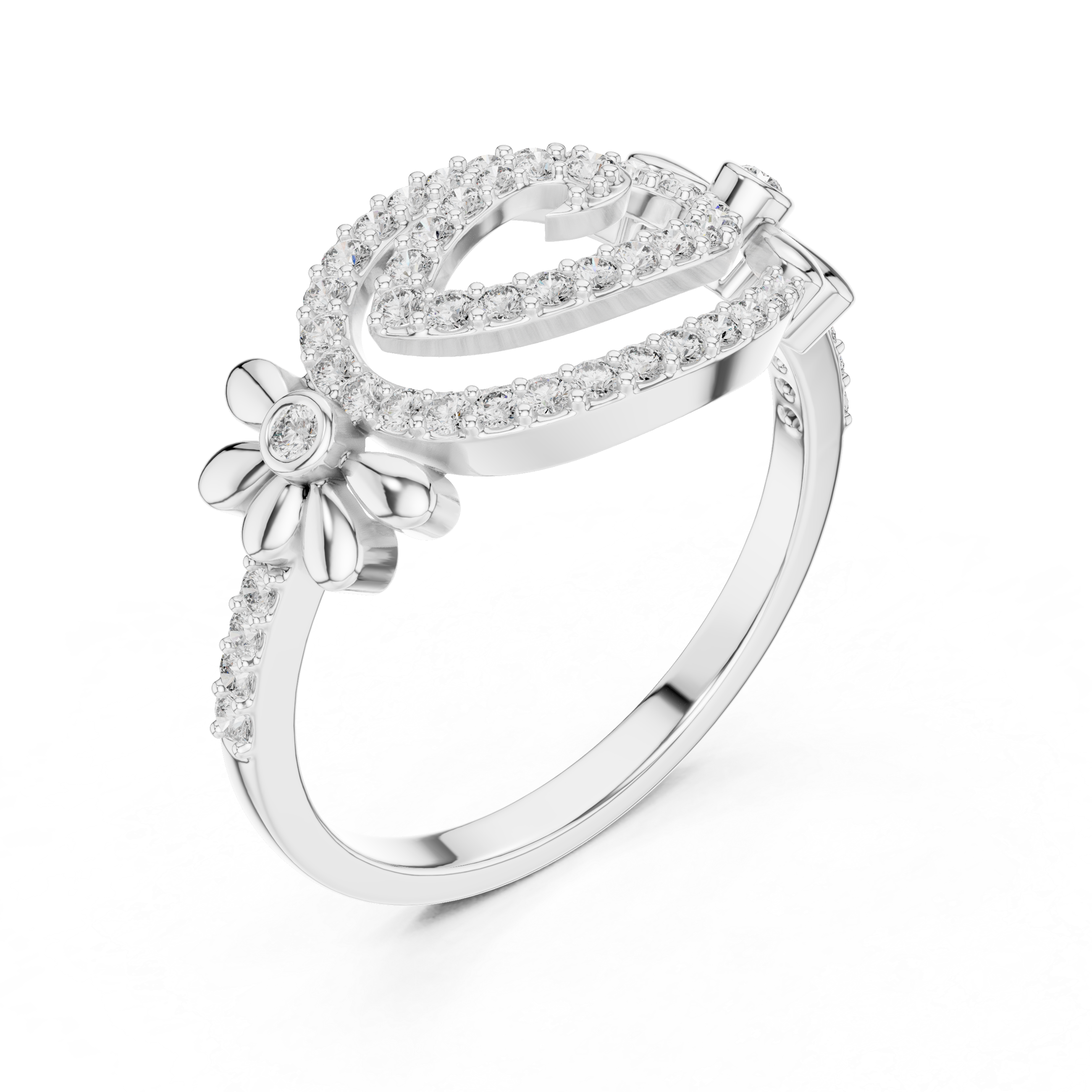 The Floral Spiral Paisley Pavé Moissanite Diamond Cocktail Ring for Women