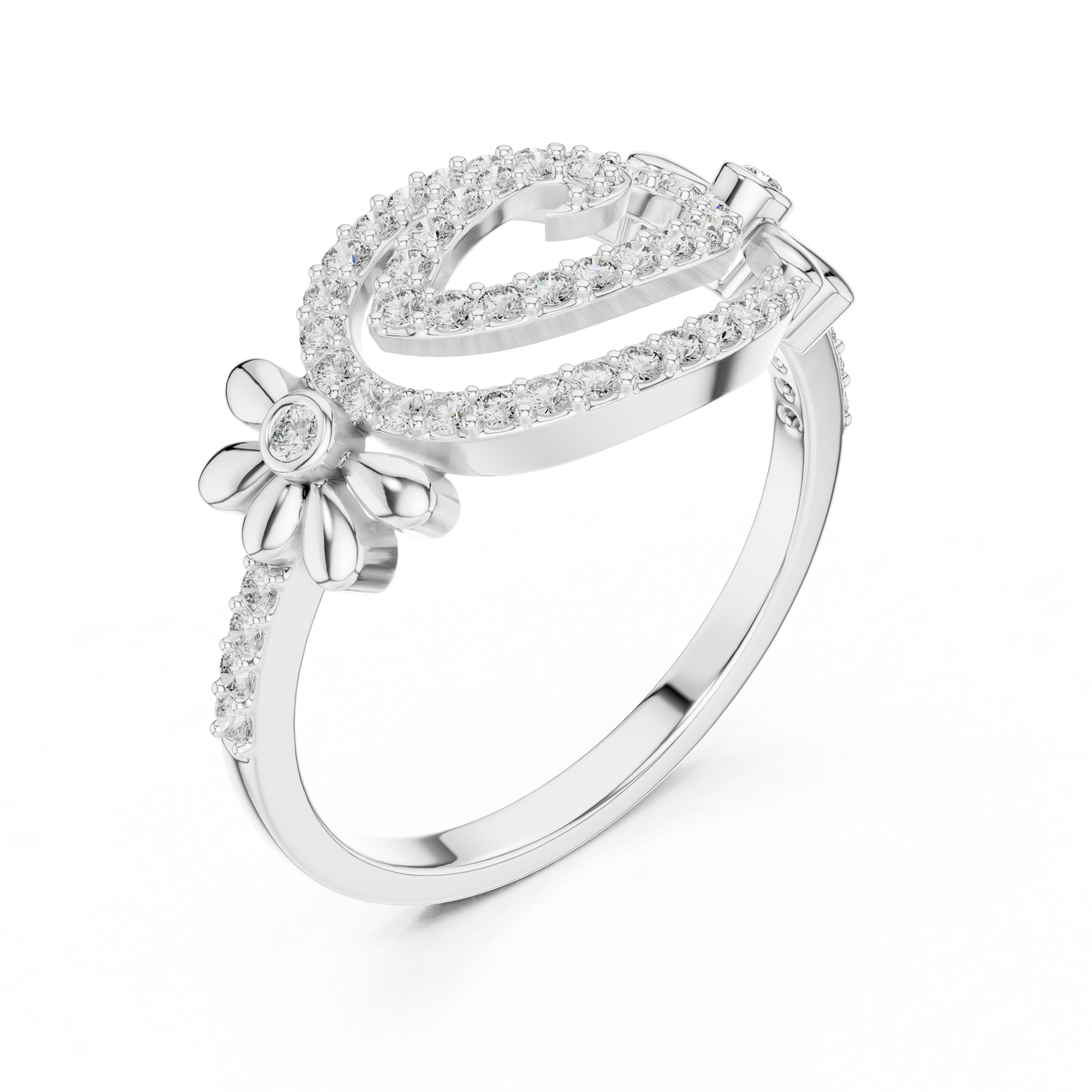 The Floral Spiral Paisley Pavé Moissanite Diamond Cocktail Ring for Women