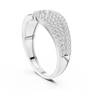 Asymmetrical Belt-Inspired Statement Pavé Round Moissanite Buckle Cocktail Ring