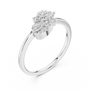 The Twin Paisley Intertwined Moissanite Diamond Engagement Ring in 925 Sterling Silver