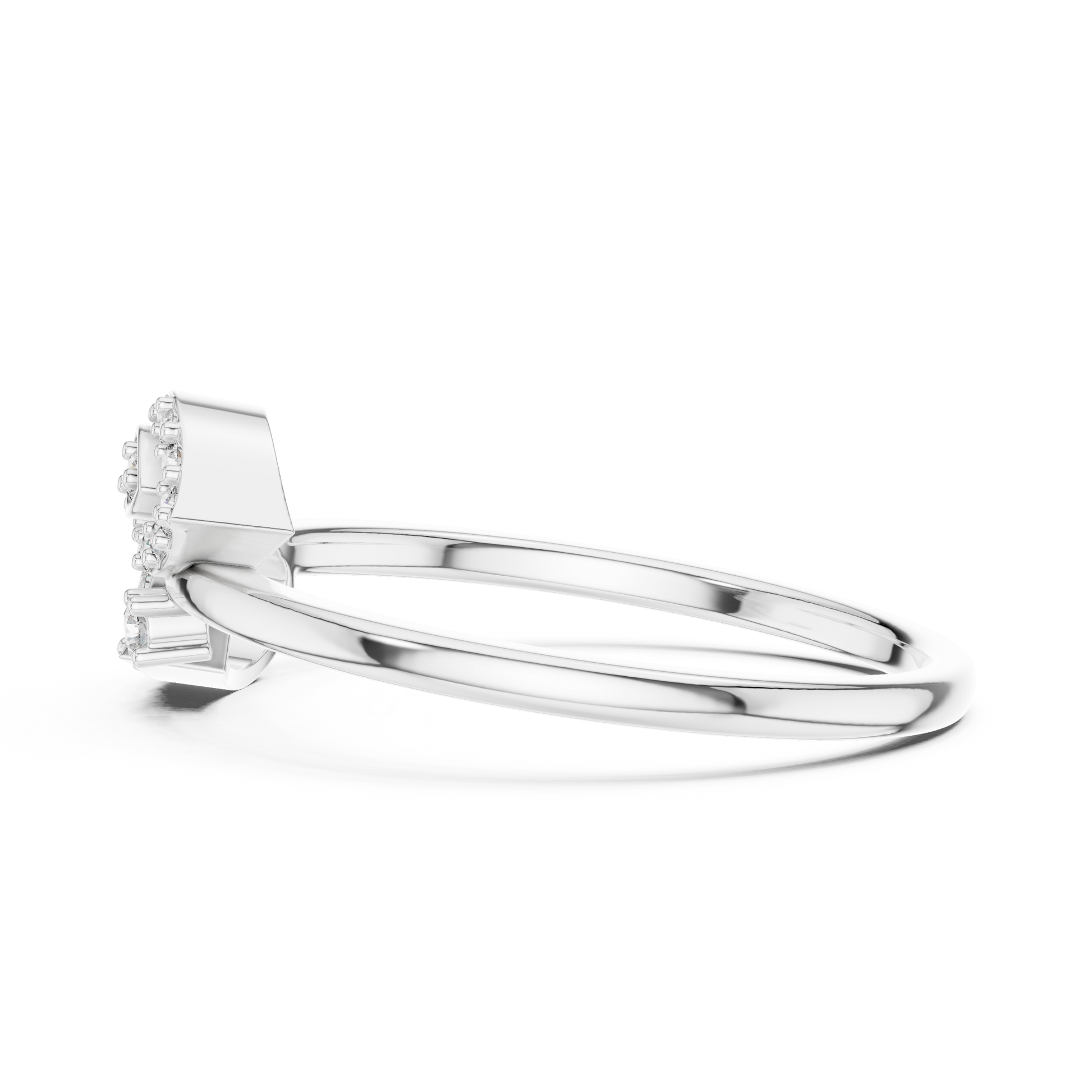 The Twin Paisley Intertwined Moissanite Diamond Engagement Ring in 925 Sterling Silver