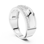 Men's Architectural Multi-Band Openwork Geometric Moissanite Ring with Symmetrical Accents
