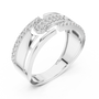 Men's Architectural Multi-Band Openwork Geometric Moissanite Ring with Symmetrical Accents