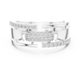 Men's Architectural Multi-Band Openwork Geometric Moissanite Ring with Symmetrical Accents