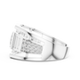 Sterling Silver Men's Ring with Geometric Round Moissanite and Wide Band