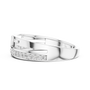 Men's Round Moissanite Bridge-Style Ring with Pavé Diamond Band and Geometric Design