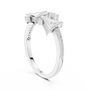 Geometric Triangular Cluster Cocktail Ring – Avant-Garde Design with Accent Stones