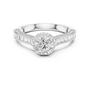Central Round Cut Solitaire Diamond Art Deco Moissanite Sterling Silver Diamond Ring