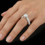 Central Round Cut Solitaire Diamond Art Deco Moissanite Sterling Silver Diamond Ring