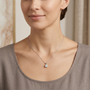 925 Sterling Silver 1 CT Round Cut Moissanite Prong Setting Solitire Diamond Pendant Necklace