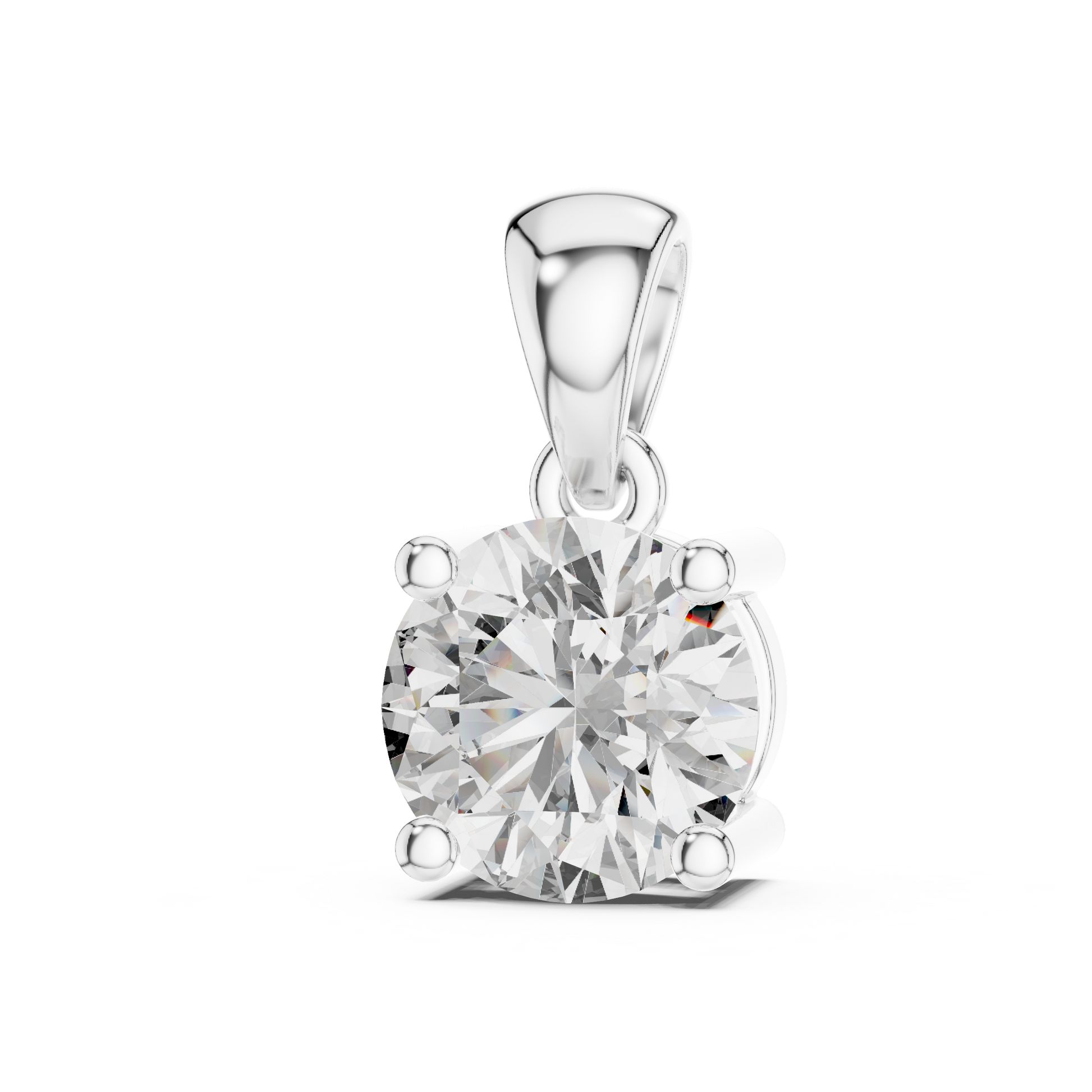 925 Sterling Silver 1 CT Round Cut Moissanite Prong Setting Solitire Diamond Pendant Necklace