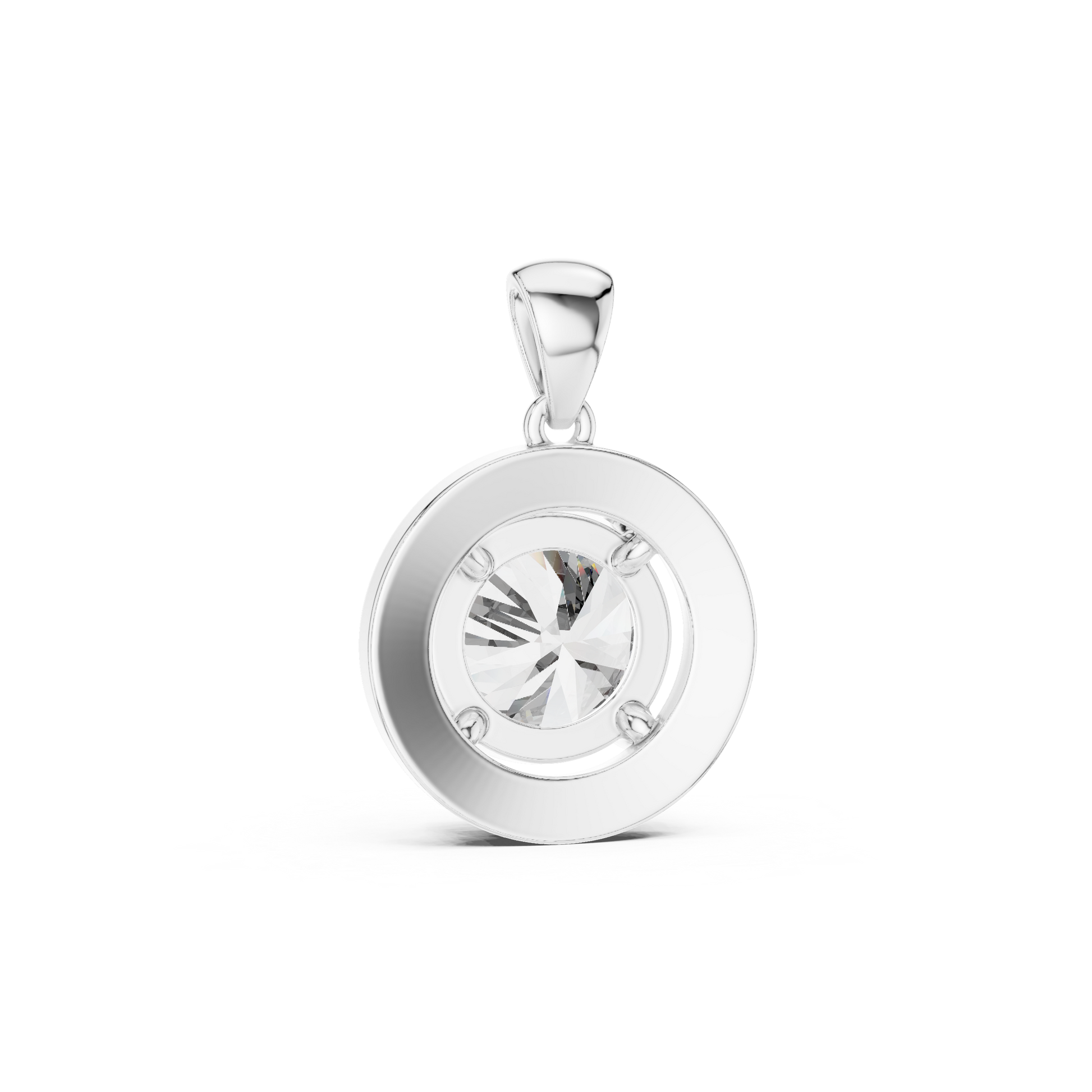 2.80 CT Round Cut Moissanite Prong Setting 925 Sterling Silver Diamond Pendant Necklace For Women