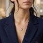 1.0 CT Princess Cut Moissanite Micro Prong Setting 925 Sterling Silver Diamond Pendant Necklace