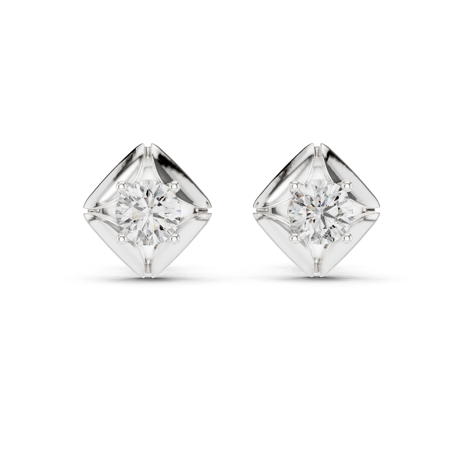 1.0 CT Round Cut 925 Sterling Silver Solitaire Moissanite Dailywear Stud Earrings