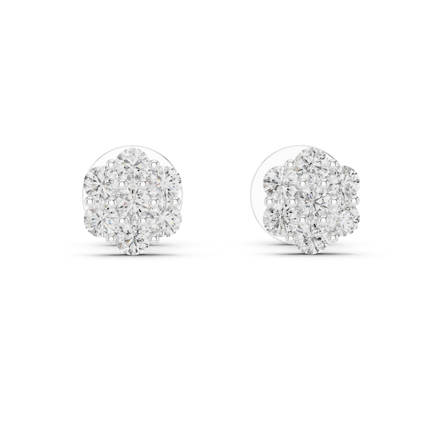 0.84 CT Round Cut 925 Sterling Silver Solitaire Moissanite Dailywear Stud Earrings
