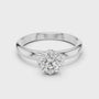 Elegant Four Prong Moissanite Solitaire Round Cut Sterling Silver Engagement Ring
