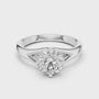 Sterling Silver Round Moissanite Diamond Solitaire Engagement Ring