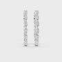 Marquise & Round Cut Moissanite Diamond Huggie Hoop Earrings 