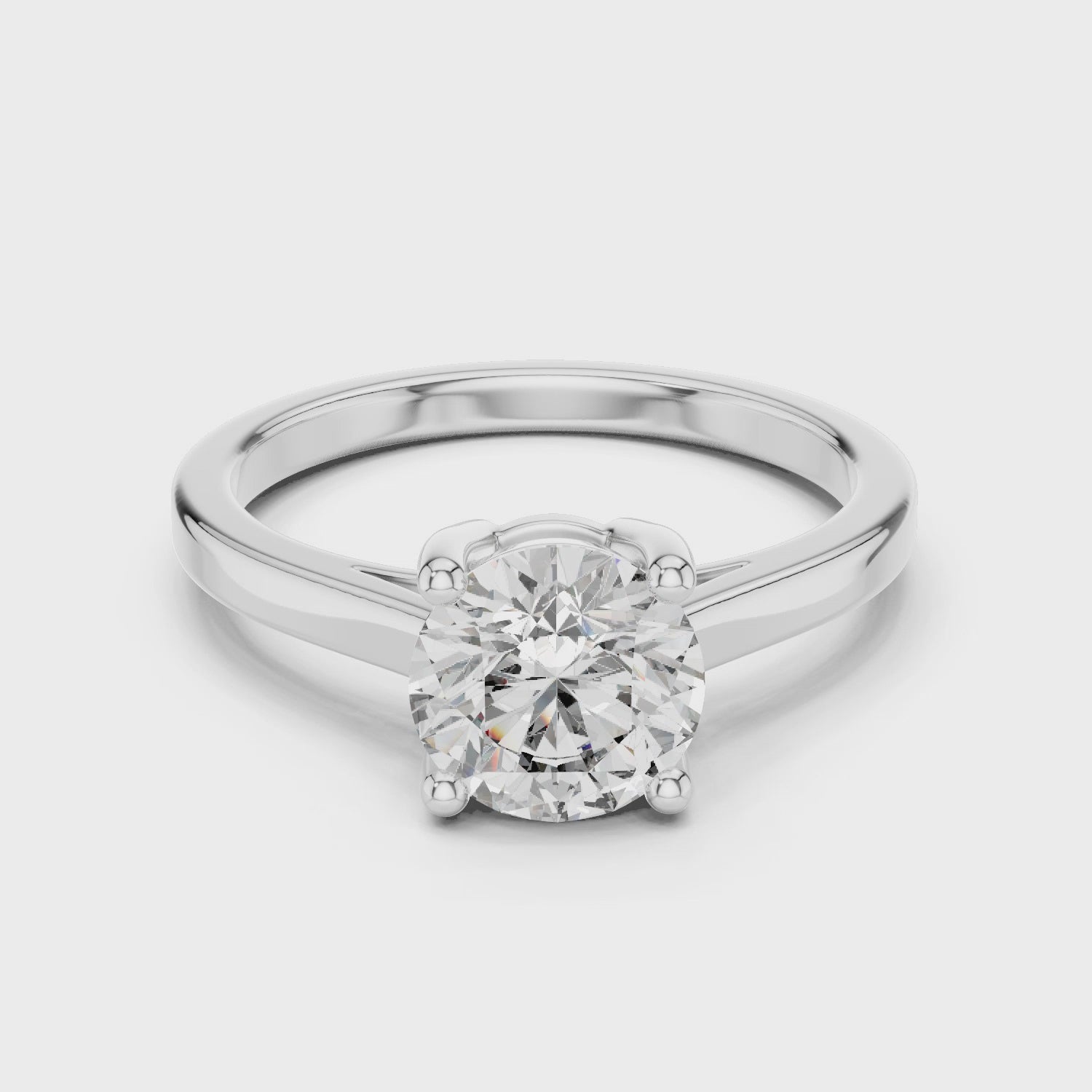 Classic Timeless Round-shaped Moissanite Silver Solitaire Engagement Ring