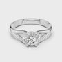 Women's Round Cut Solitaire Moissanite Sterling Silver Engagement Ring