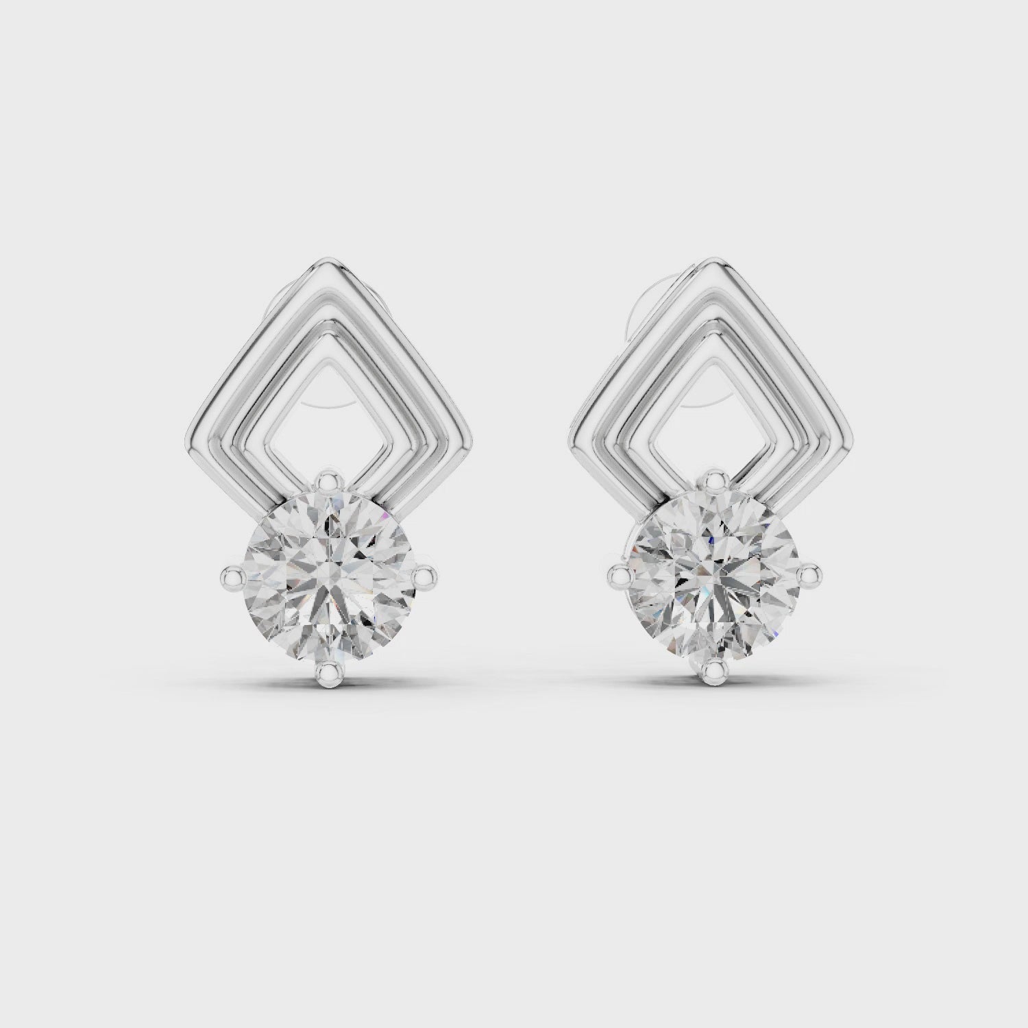 Solitaire Moissanite 2.5 CT Round Cut Sterling Silver Everyday Stud Earrings