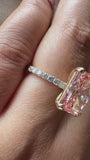 3.35 TCW Pink Radiant Cut Lab Grown Diamond IGI Certified Engagement Ring