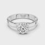 Classic Round Cut Solitaire Moissanite Eight-Prong Sterling Silver Engagement Ring
